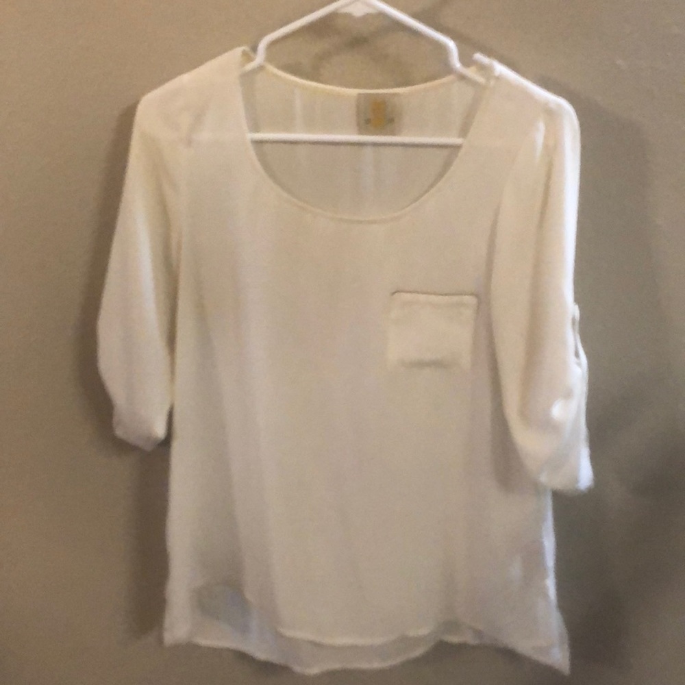 Cream 3/4 sleeve top